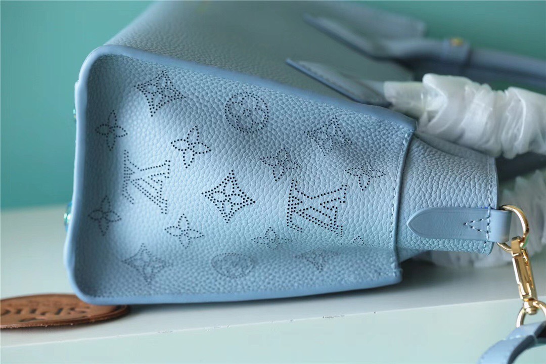 Louis Vuitton On My Side PM Mahina Bleu Nuage Blue For Women, Women’s Handbags, Shoulder And Crossbody Bags 25cm/9.8in