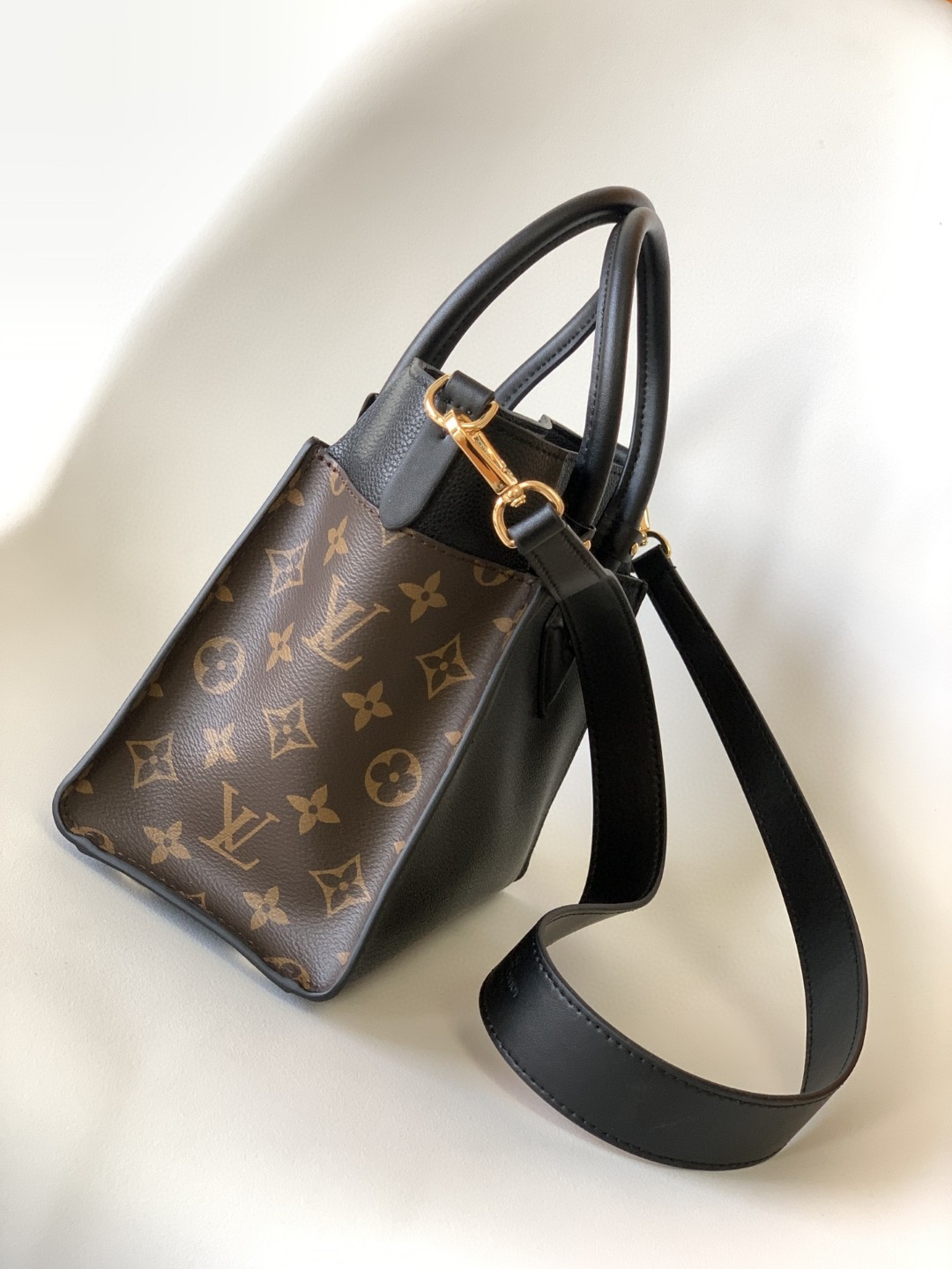 Louis Vuitton On My Side PM Tote Bag Monogram Canvas Black For Women, Women’s Handbags, Shoulder Bags 9.8in/25cm