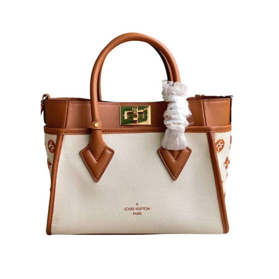 Louis Vuitton On My Tote Bag Brown For Women 9.8in/25cm