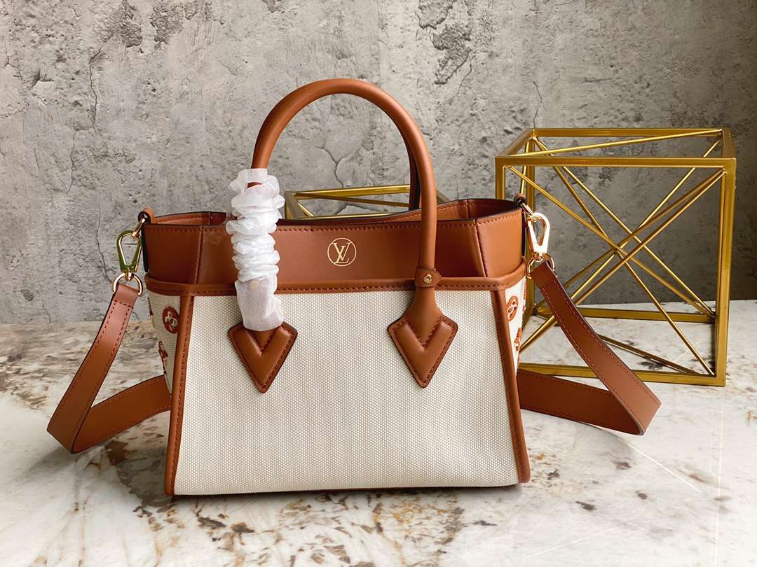 Louis Vuitton On My Tote Bag Brown For Women 9.8in/25cm