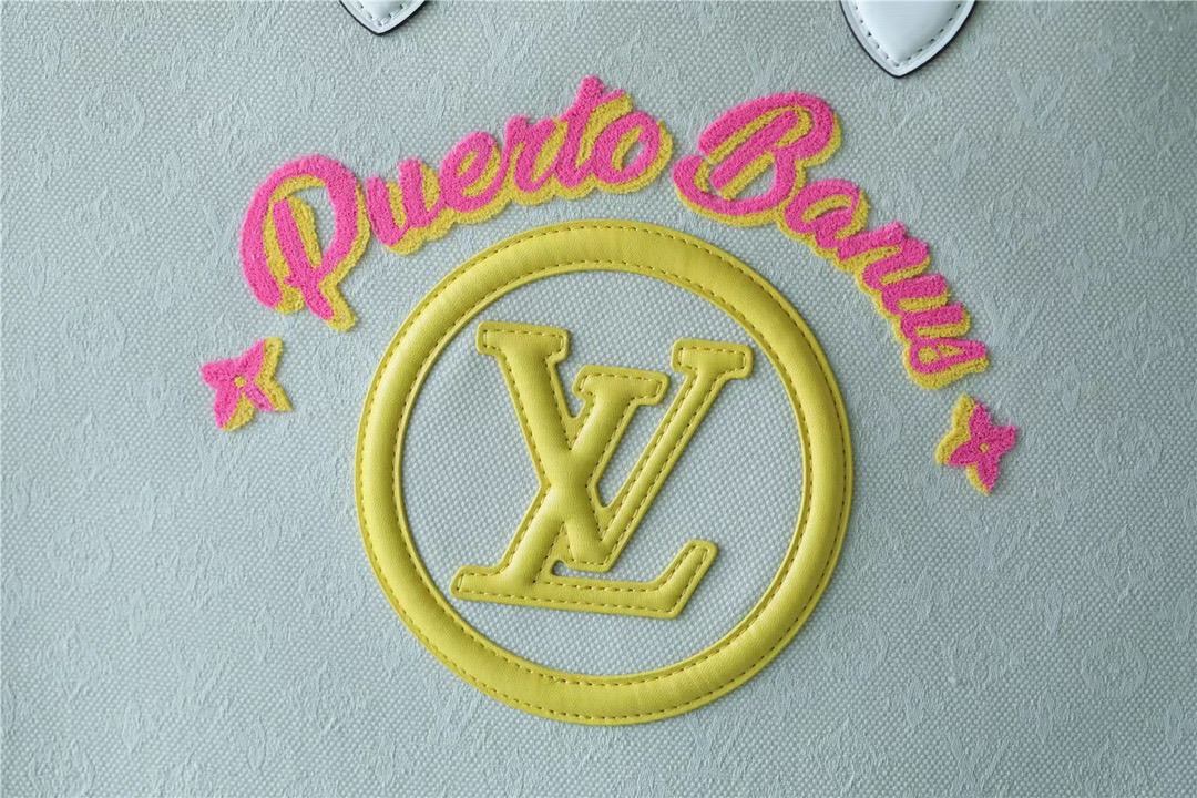 Louis Vuitton Onthego GM Monogram Giant And Raffia White/ Yellow For Women, Women’s Handbags, Shoulder And Crossbody Bags 41cm/16.1in