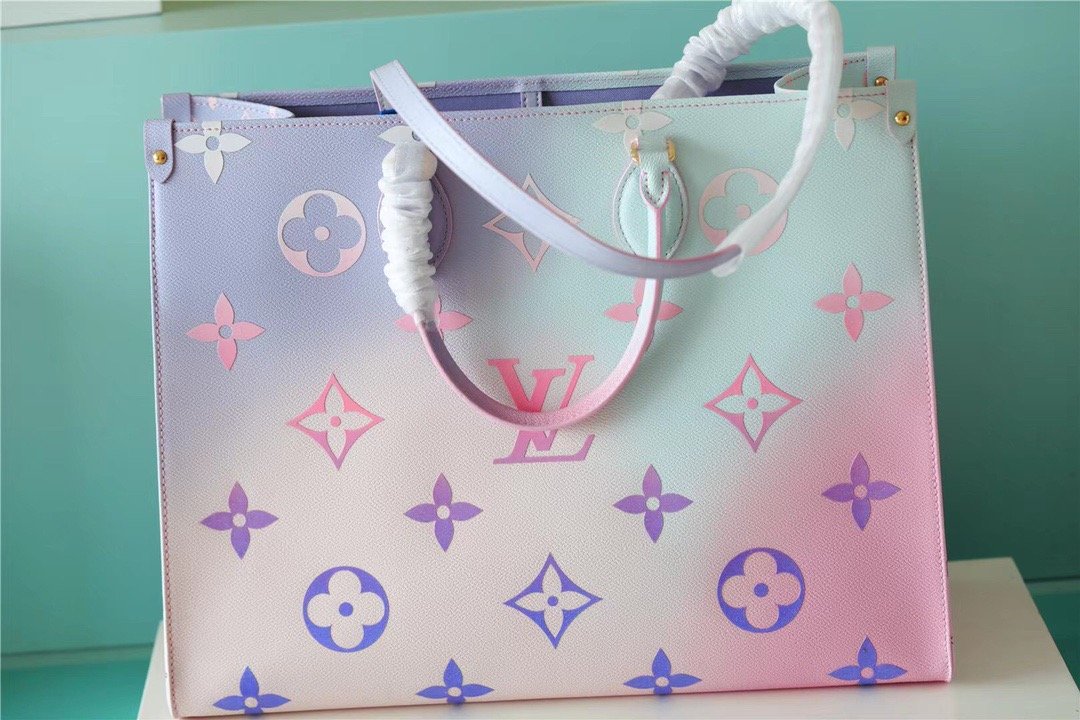 Louis Vuitton Onthego GM Tote Bag In Monogram Canvas Sunrise Pastel For Women 16.1in/41cm