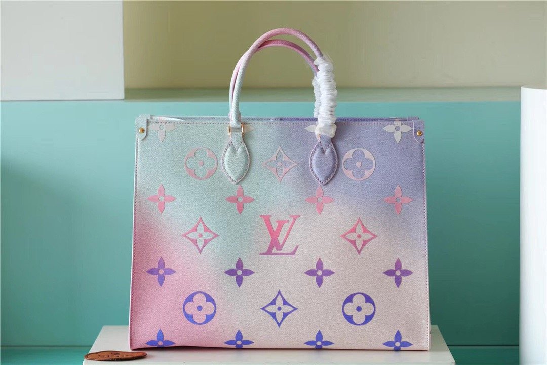 Louis Vuitton Onthego GM Tote Bag In Monogram Canvas Sunrise Pastel For Women 16.1in/41cm