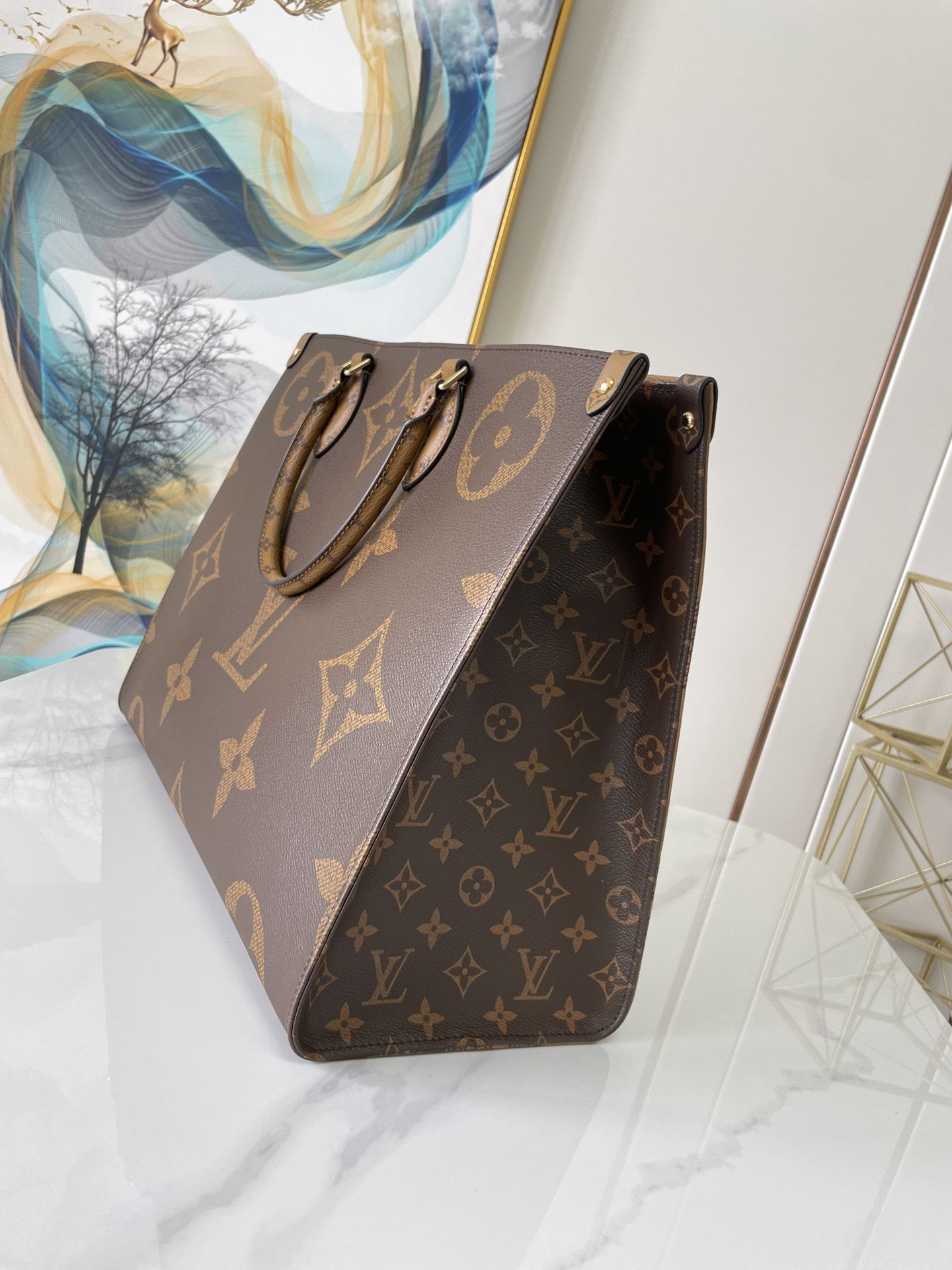 Louis Vuitton OnTheGo GM Tote Bag Monogram And Monogram Reverse Canvas For Women, Women’s Handbags 16.1in/41cm