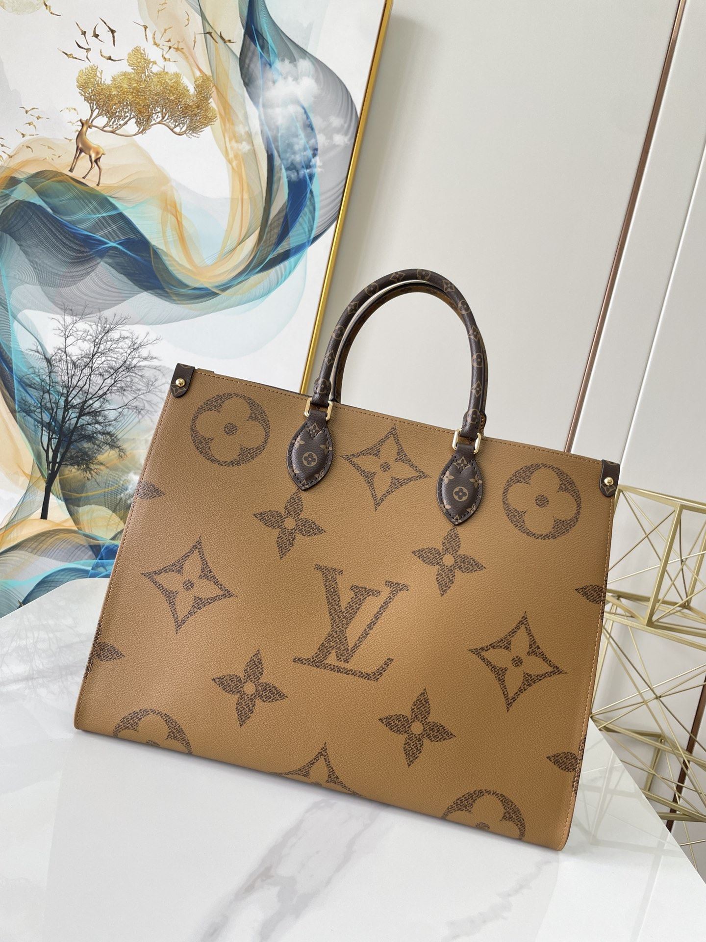 Louis Vuitton OnTheGo GM Tote Bag Monogram And Monogram Reverse Canvas For Women, Women’s Handbags 16.1in/41cm