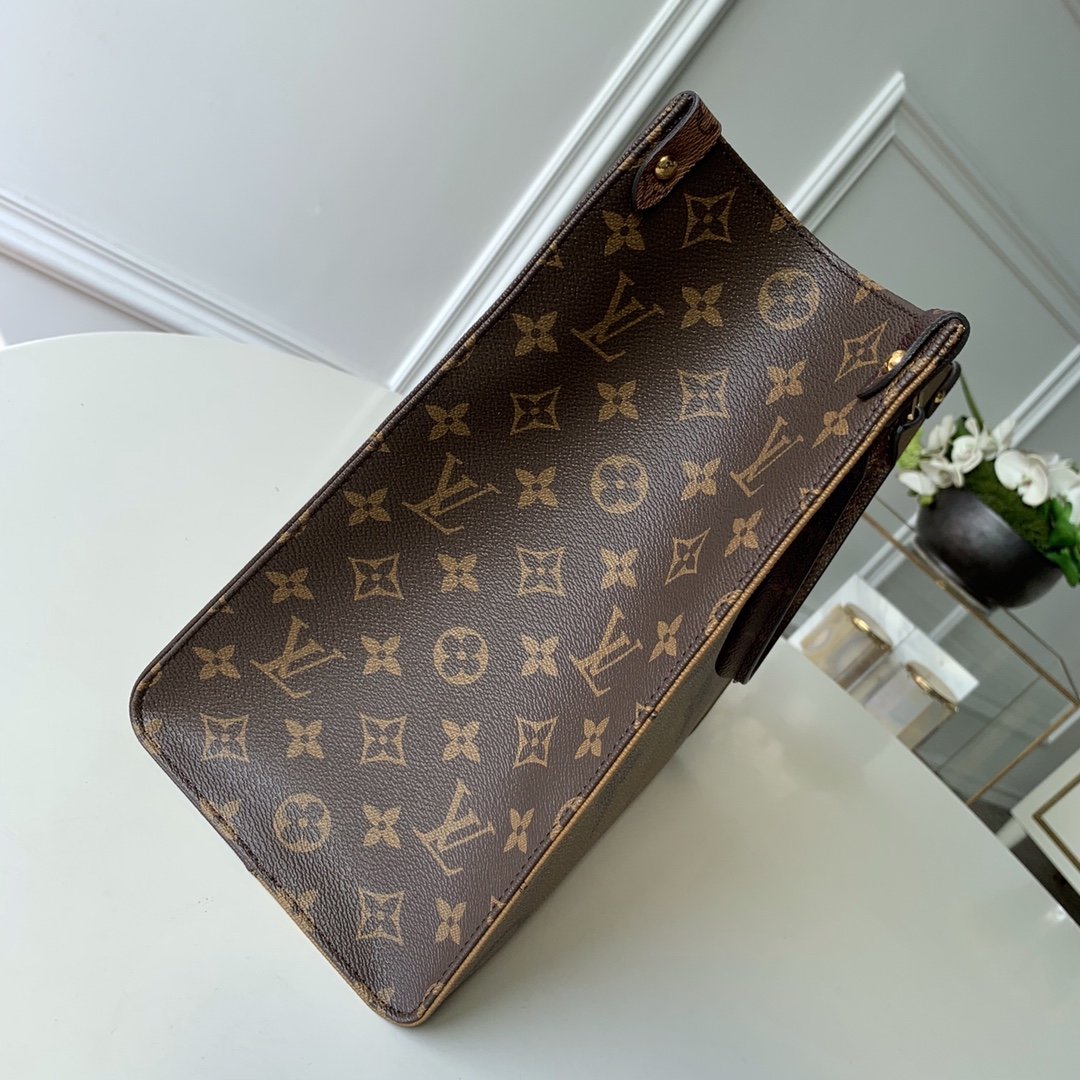 Louis Vuitton OnTheGo MM Monogram And Monogram Reverse Canvas For Women, Women’s Handbags, Shoulder Bags 13.8in/35cm