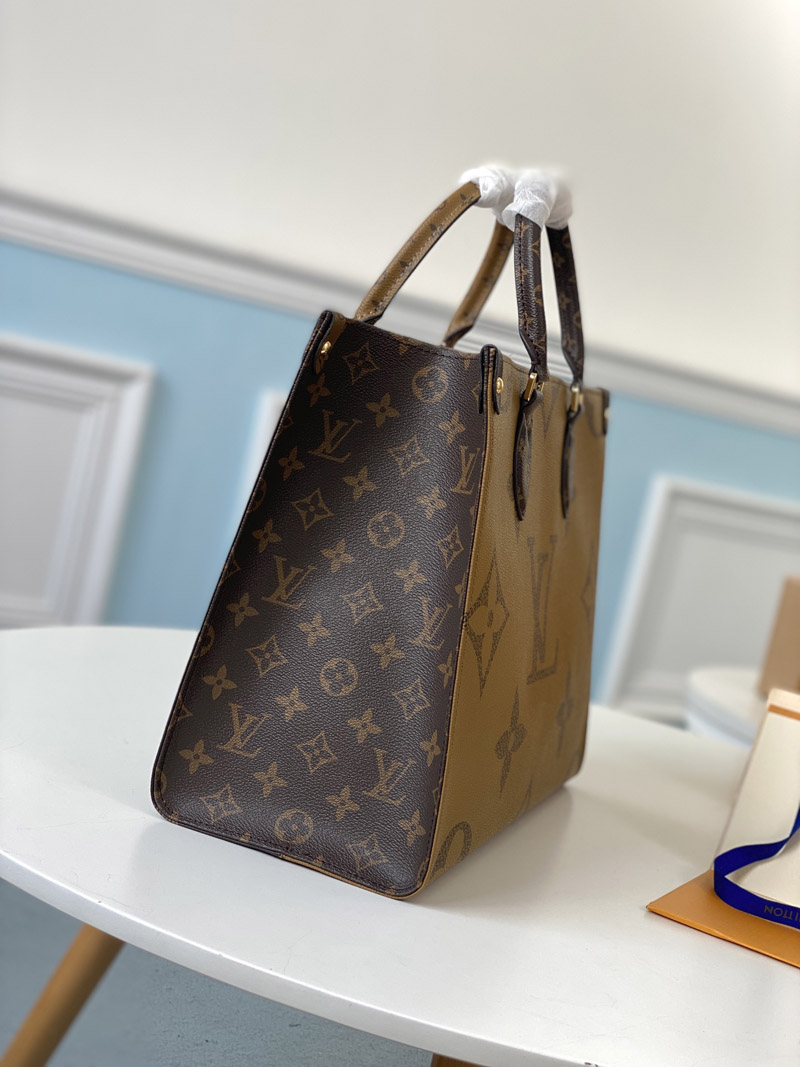 Louis Vuitton OnTheGo MM Monogram And Monogram Reverse Canvas For Women, Women’s Handbags, Shoulder Bags 13.8in/35cm
