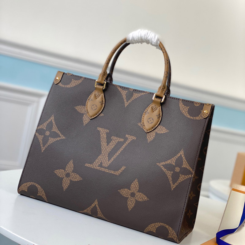 Louis Vuitton OnTheGo MM Monogram And Monogram Reverse Canvas For Women, Women’s Handbags, Shoulder Bags 13.8in/35cm