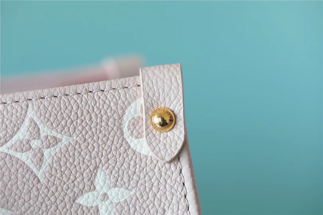 Louis Vuitton Onthego MM Monogram Empreinte Beige/ Pink/ Yellow For Women, Women’s Handbags, Shoulder And Crossbody Bags 35cm/13.8in