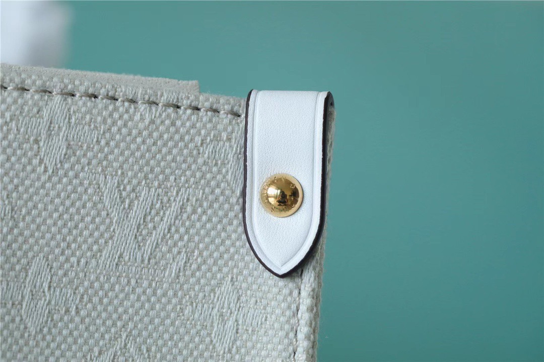 Louis Vuitton Onthego MM Monogram Giant And Raffia White/ Yellow For Women, Women’s Handbags, Shoulder And Crossbody Bags 35cm/13.8in LV 