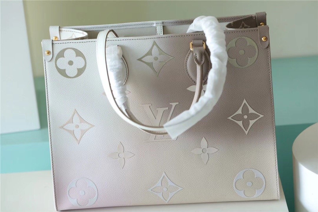 Louis Vuitton Onthego MM Tote Bag In Monogram Canvas Sunset Kaki For Women 13.8in/35cm