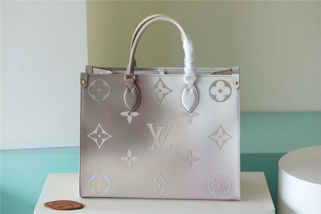 Louis Vuitton Onthego MM Tote Bag In Monogram Canvas Sunset Kaki For Women 13.8in/35cm