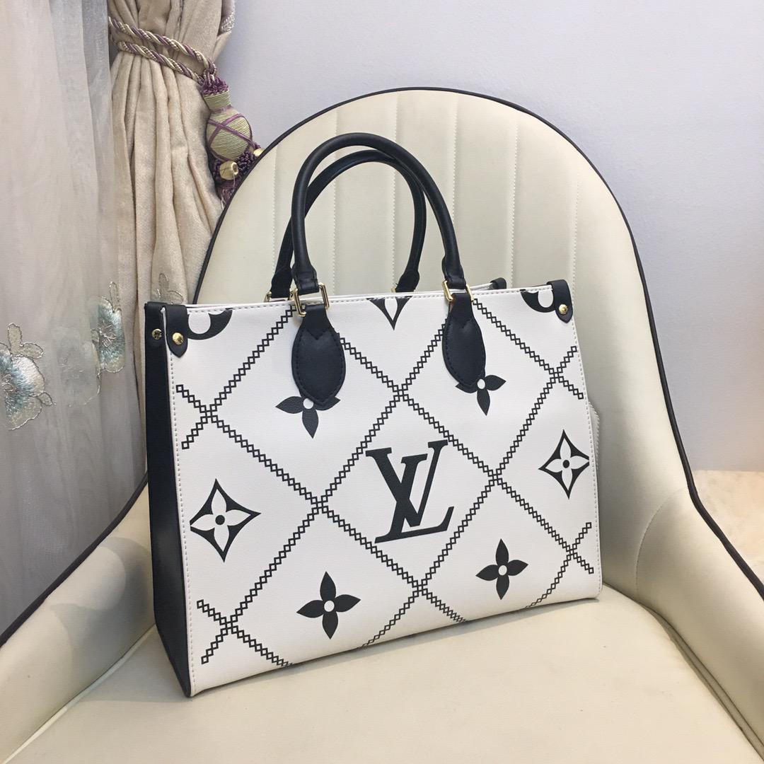 Louis Vuitton Onthego MM Tote Bag Monogram Empreinte Crème Beige For Women, Women Handbags, Shoulder Bags And Crossbody Bags 13.8in/35cm