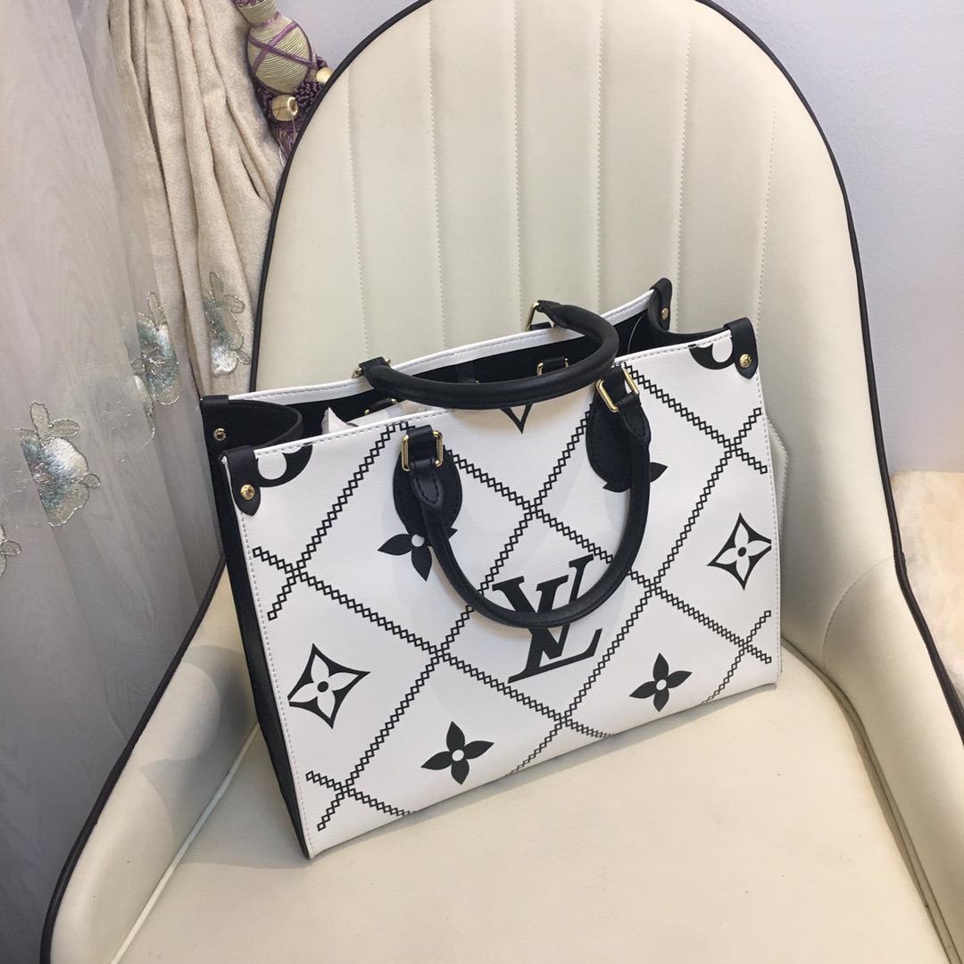 Louis Vuitton Onthego MM Tote Bag Monogram Empreinte Crème Beige For Women, Women Handbags, Shoulder Bags And Crossbody Bags 13.8in/35cm