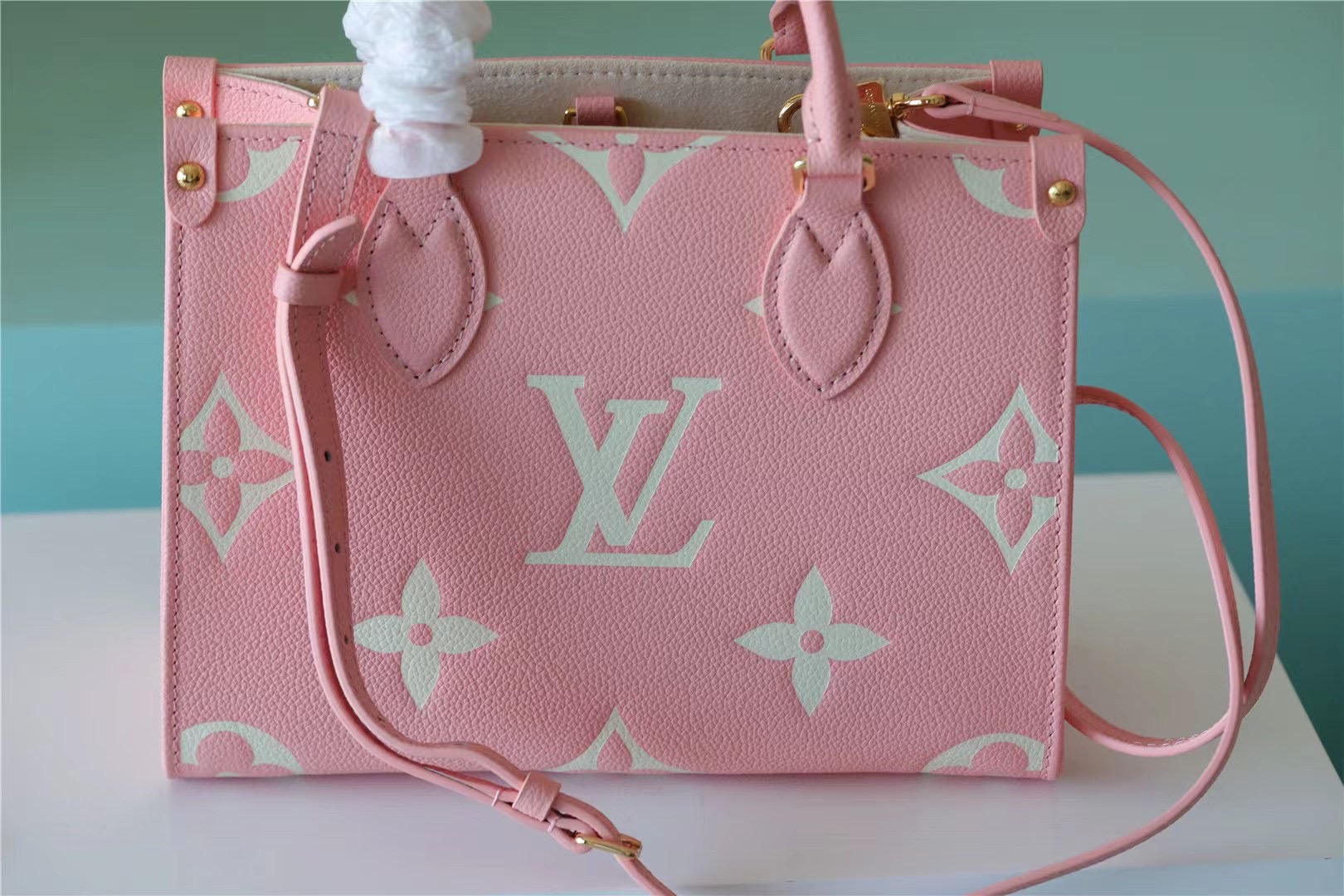 Louis Vuitton Onthego PM Monogram Empreinte Pink For Women 9.8in/25cm