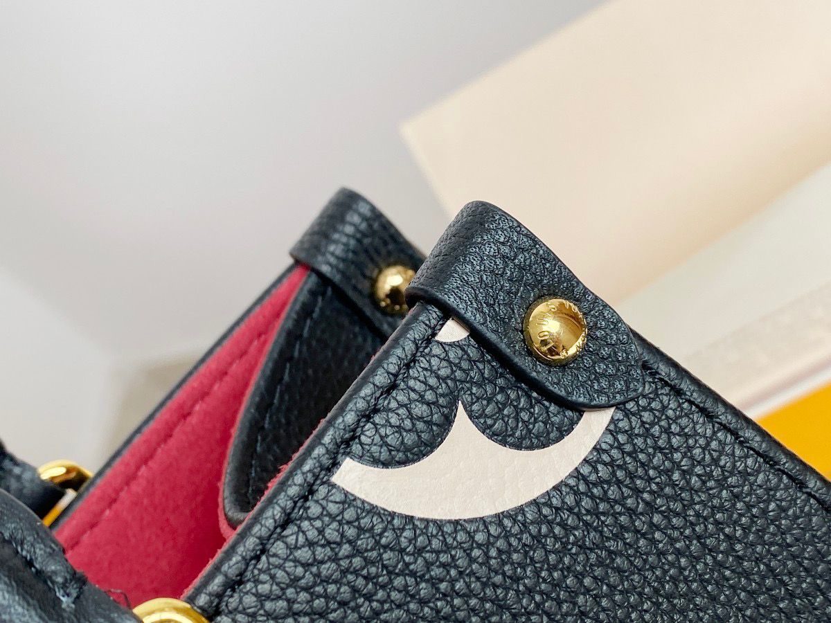 Louis Vuitton OnTheGo PM Tote Bag Monogram Empreinte Black/Beige For Women, Women’s Handbags, Shoulder And Crossbody Bags 9.8in/25cm