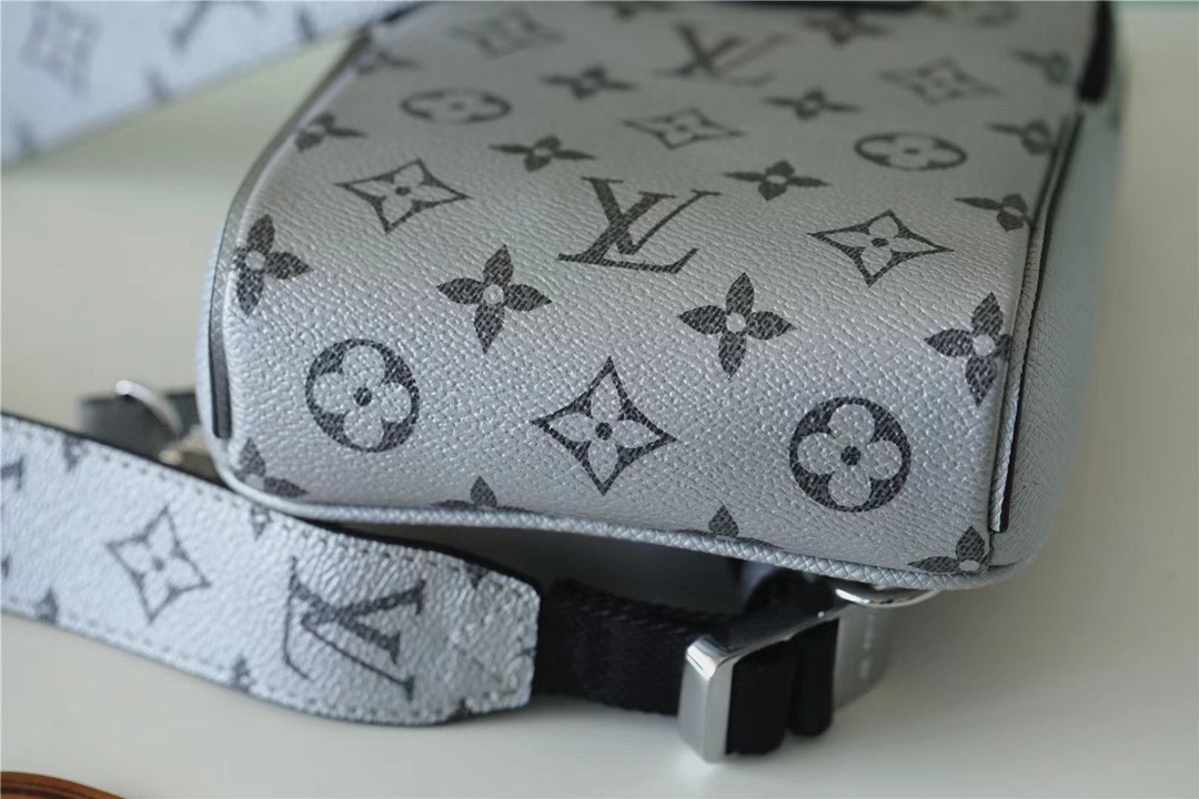 Louis Vuitton Outdoor Sling Bag Taigarama Gunmetal Gray For Men, Men’s Bags, Crossbody Bags 8.3in/21cm LV 