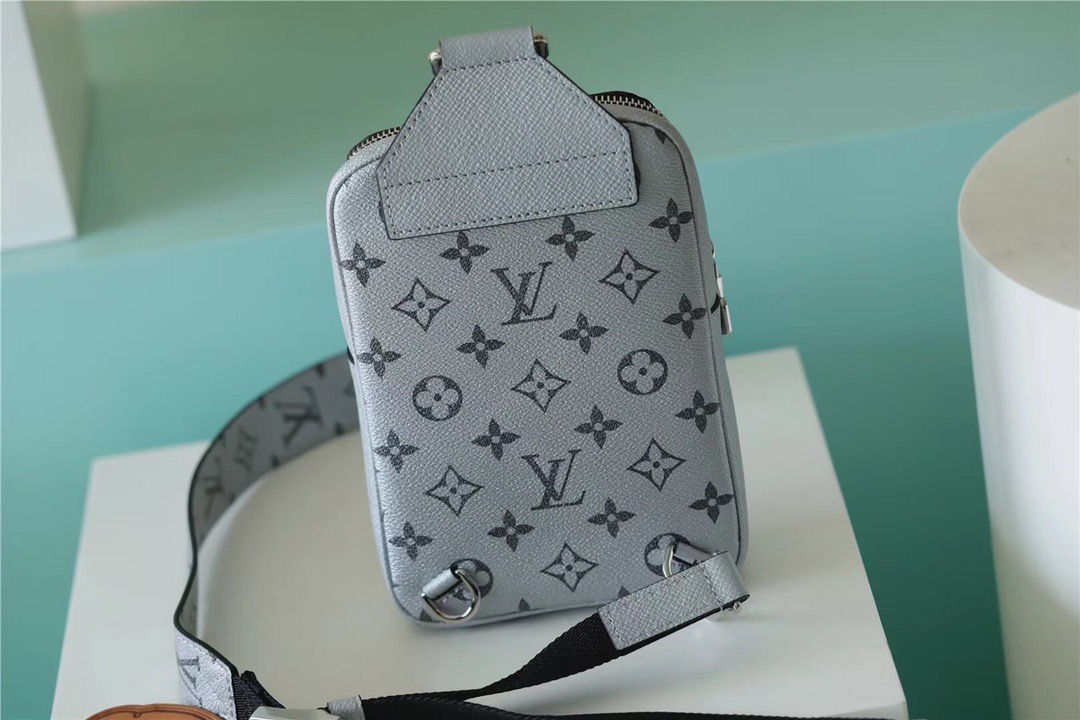 Louis Vuitton Outdoor Sling Bag Taigarama Gunmetal Gray For Men, Men’s Bags, Crossbody Bags 8.3in/21cm LV 