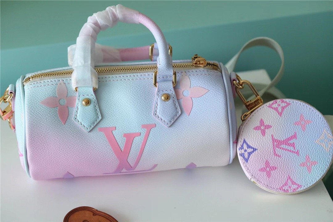 Louis Vuitton Papillon BB Bag Classic Monogram For Women 20cm Sunrise Pastel
