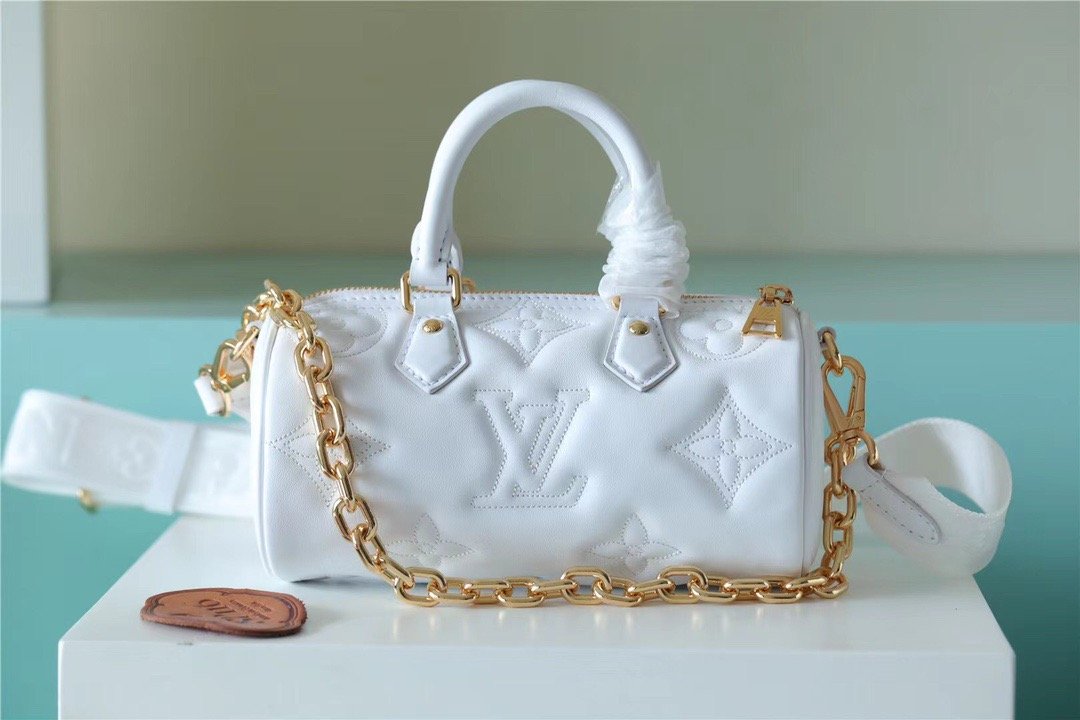Louis Vuitton Papillon BB Bag Classic Monogram For Women 20cm White