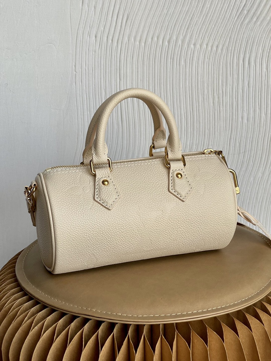 Louis Vuitton Papillon BB Bag In Monogram Empreinte For Women 7.9in/20cm Crème Beige