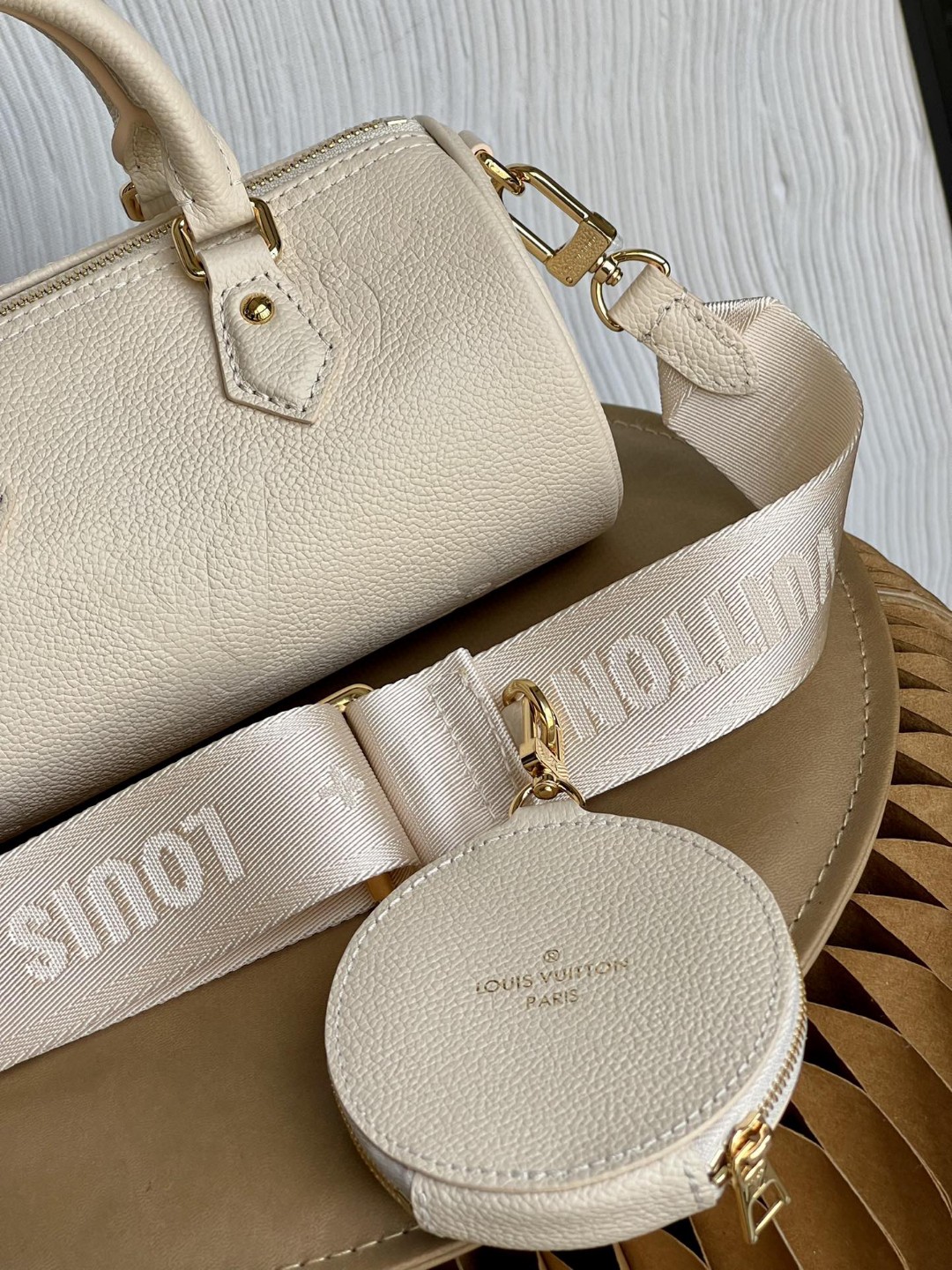 Louis Vuitton Papillon BB Bag In Monogram Empreinte For Women 7.9in/20cm Crème Beige
