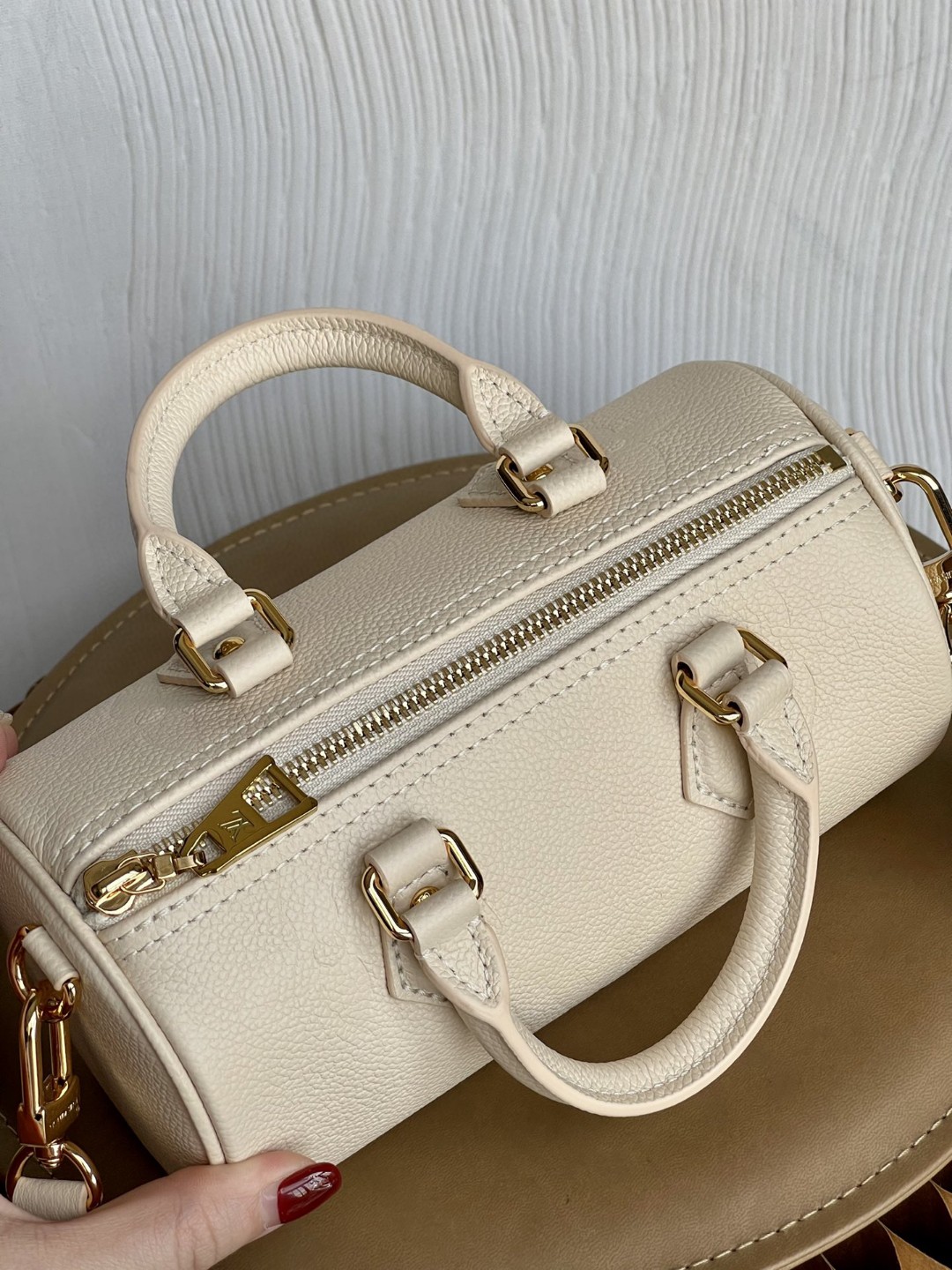 Louis Vuitton Papillon BB Bag In Monogram Empreinte For Women 7.9in/20cm Crème Beige