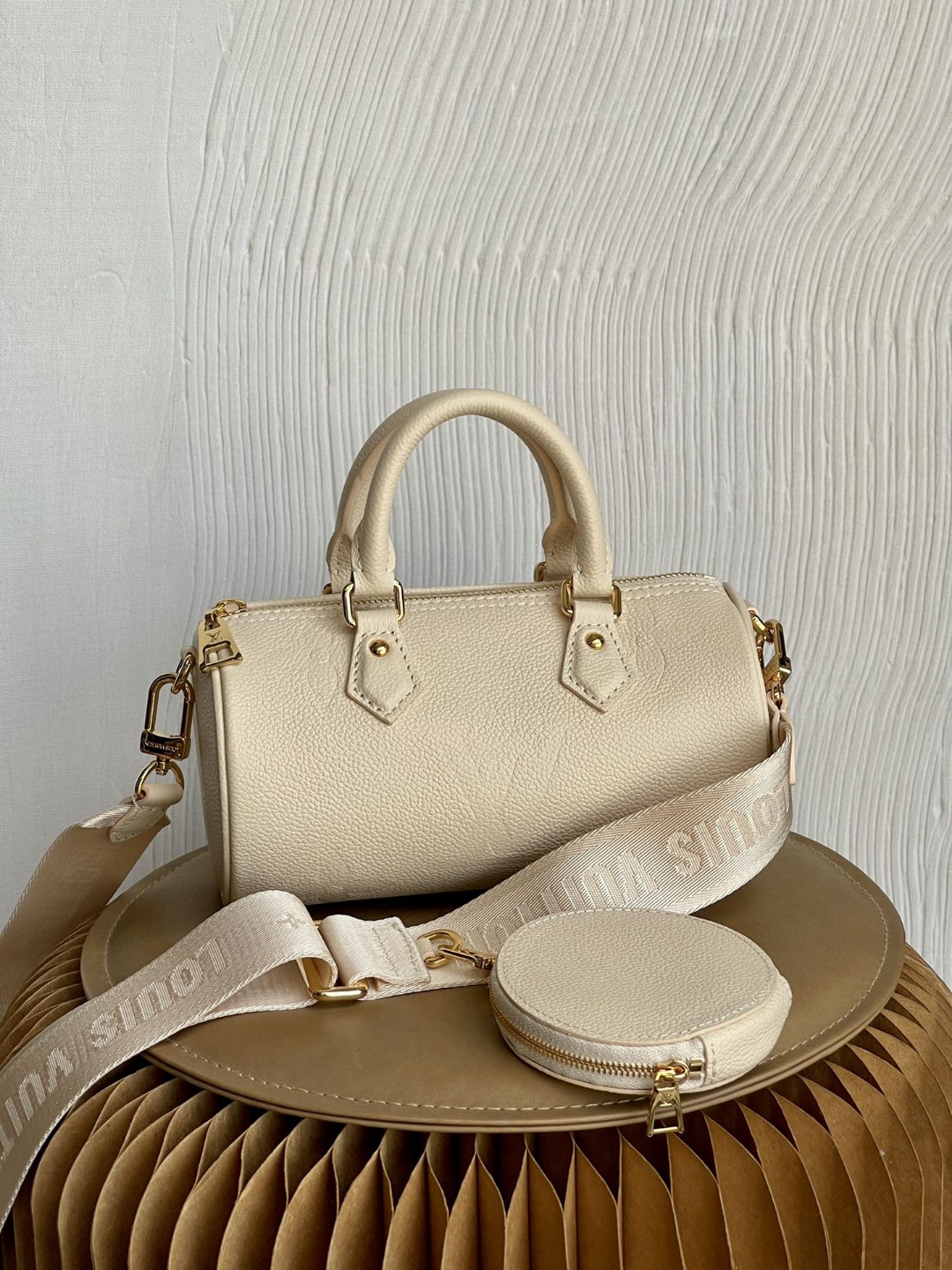 Louis Vuitton Papillon BB Bag In Monogram Empreinte For Women 7.9in/20cm Crème Beige