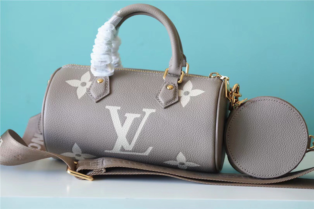 Louis Vuitton Papillon BB Monogram Empreinte Tourterelle / Creme Beige For Women, Women’s Handbags, Shoulder Bags And Crossbody Bags 7.9in/20cm