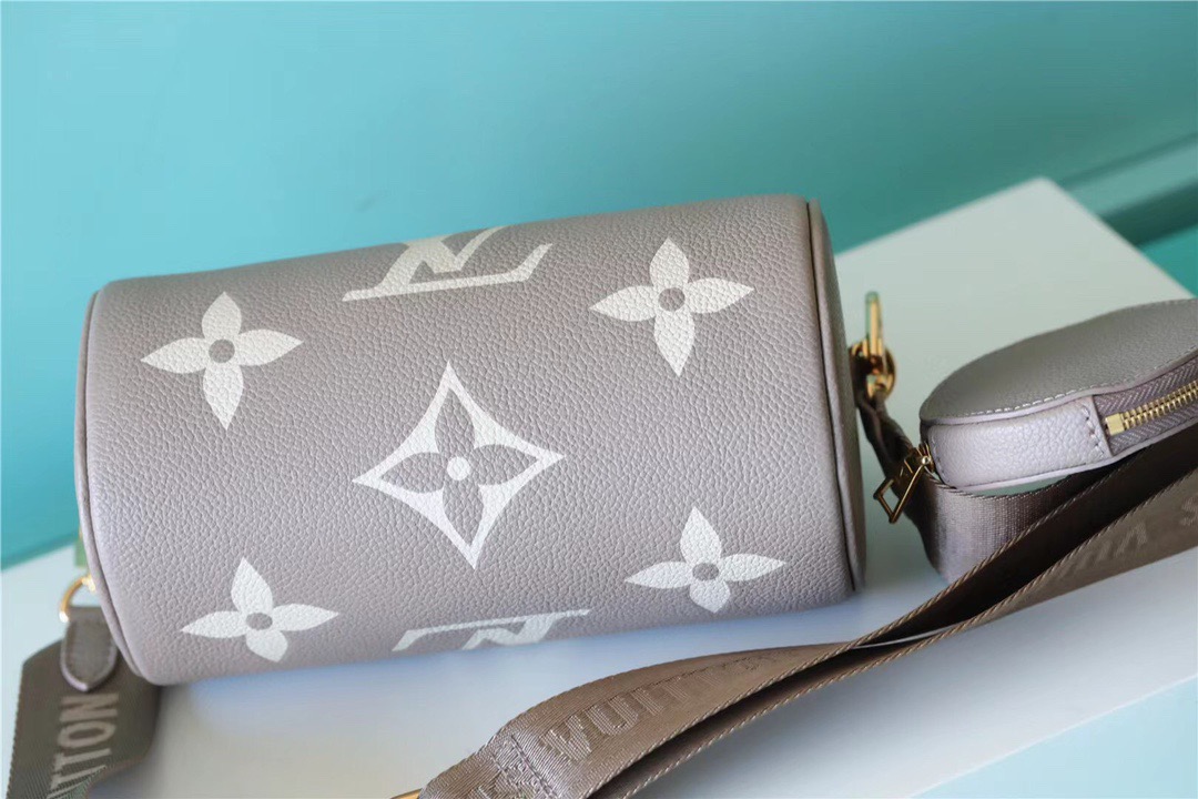 Louis Vuitton Papillon BB Monogram Empreinte Tourterelle / Creme Beige For Women, Women’s Handbags, Shoulder Bags And Crossbody Bags 7.9in/20cm