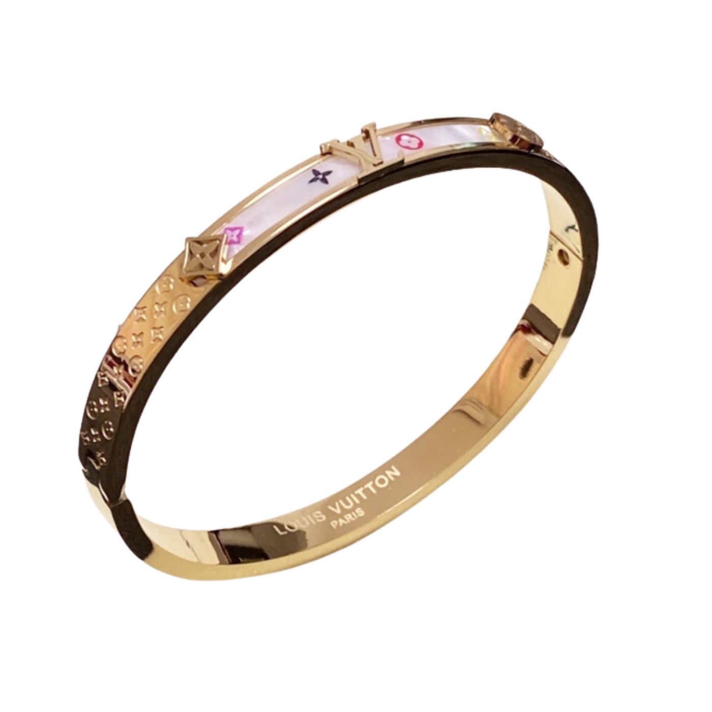 Louis Vuitton Pattern Bracelet Gold For Women