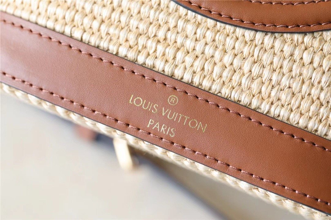 Louis Vuitton Petit Bucket Raffia Caramel Brown For Women, Women’s Bags, Shoulder And Crossbody Bags 9.4in/24cm