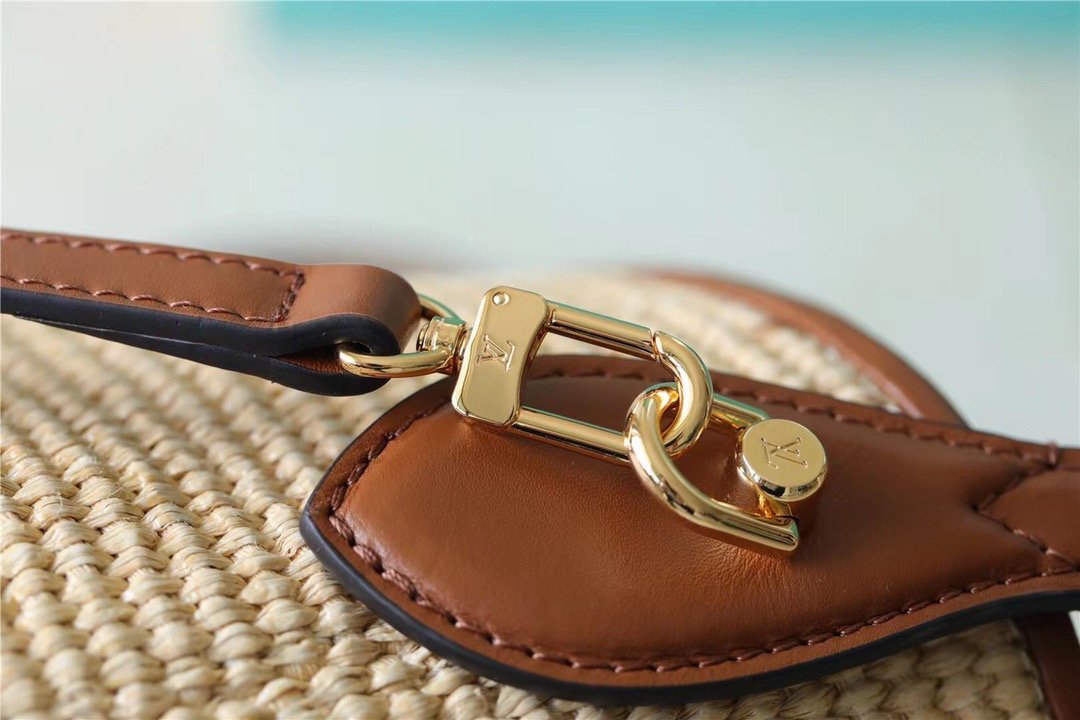 Louis Vuitton Petit Bucket Raffia Caramel Brown For Women, Women’s Bags, Shoulder And Crossbody Bags 9.4in/24cm