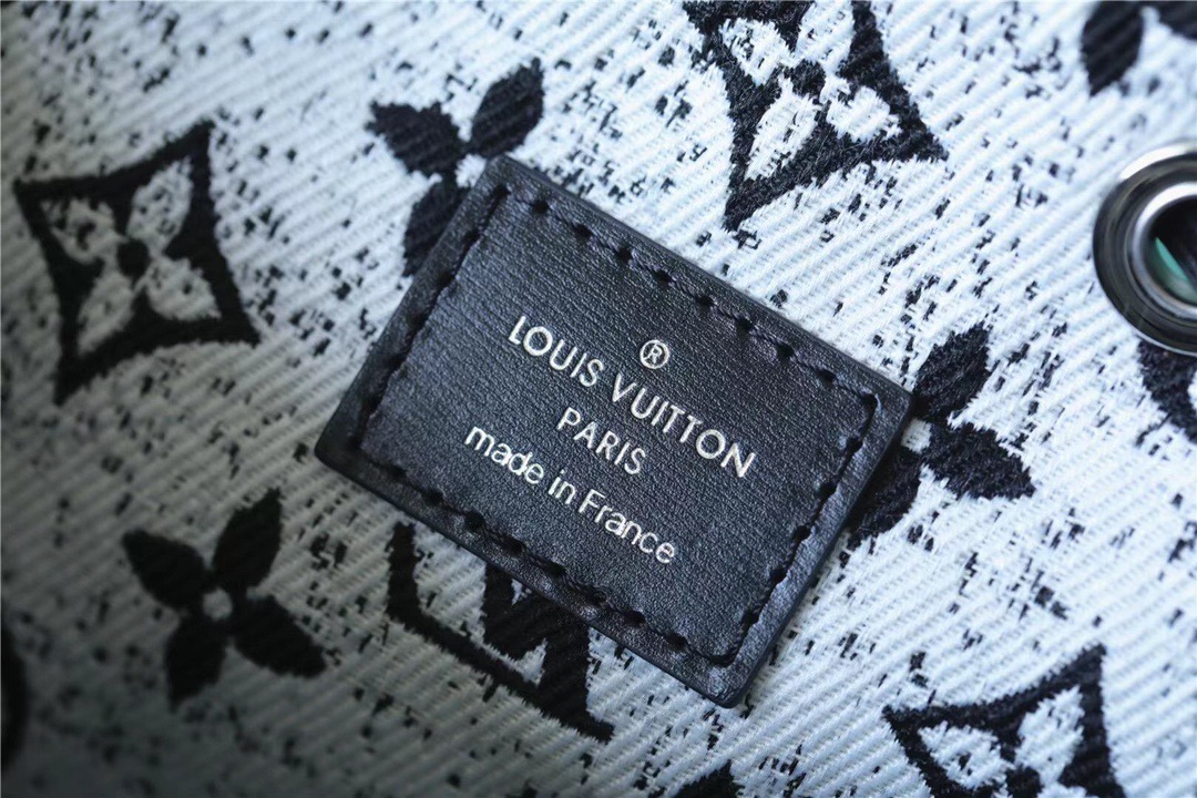 Louis Vuitton Petit Noe Monogram Jacquard Denim Black For Women, Women’s Handbags, Shoulder And Crossbody Bags 11.2in/28.5cm LV
