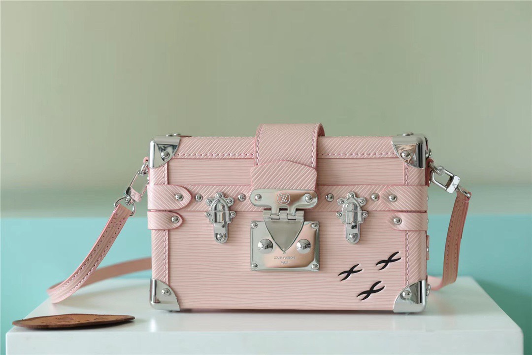Louis Vuitton Petite Malle Epi Light Pink For Women, Women’s Handbags, Shoulder And Crossbody Bags 7.9in/20cm LV 