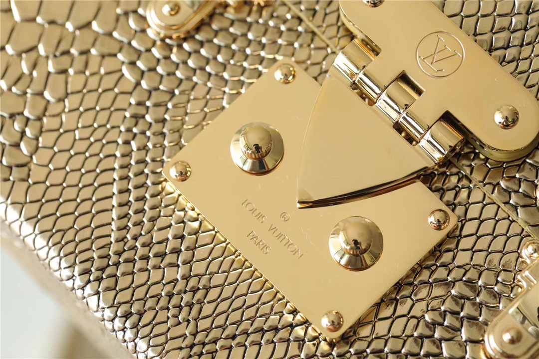 Louis Vuitton Petite Malle High Shiny Alligator By Nicolas Ghesquiere Gold For Women, Women’s Handbags, Shoulder And Crossbody Bags 7.9in/20cm LV 