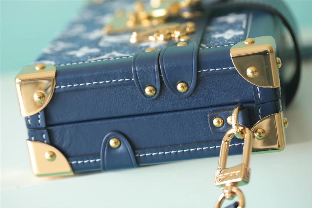 Louis Vuitton Petite Malle Jacquard Since 1854 Blue For Women, Women’s Handbags, Shoulder Bags And Crossbody Bags 7.5in/19cm LV 