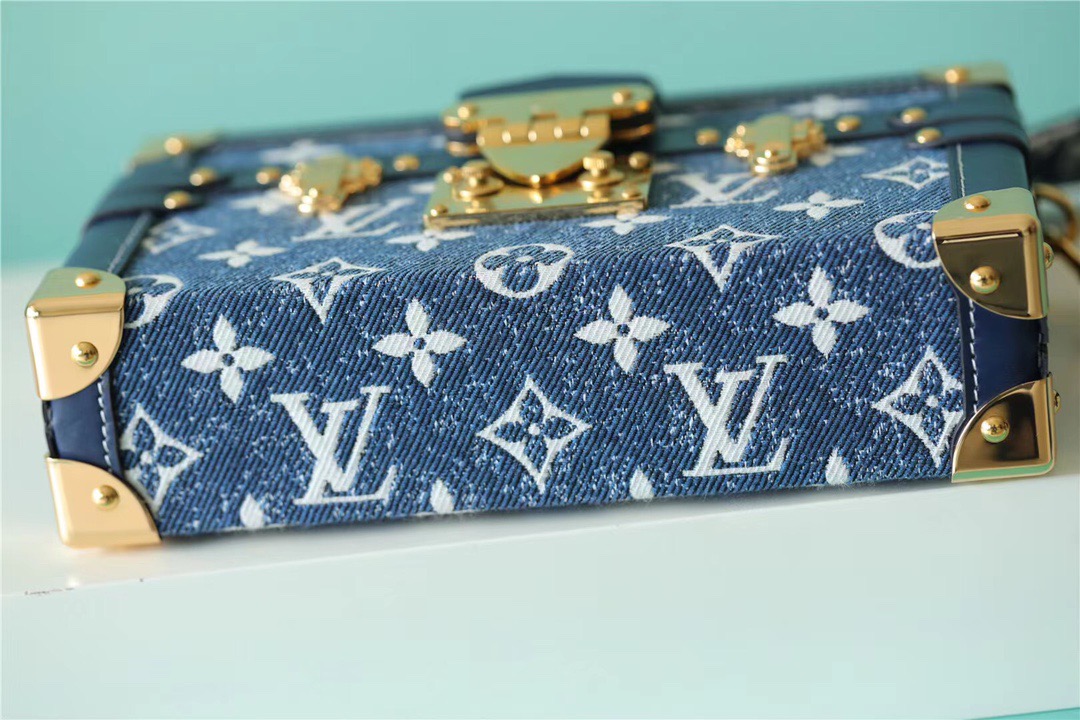 Louis Vuitton Petite Malle Jacquard Since 1854 Blue For Women, Women’s Handbags, Shoulder Bags And Crossbody Bags 7.5in/19cm LV 