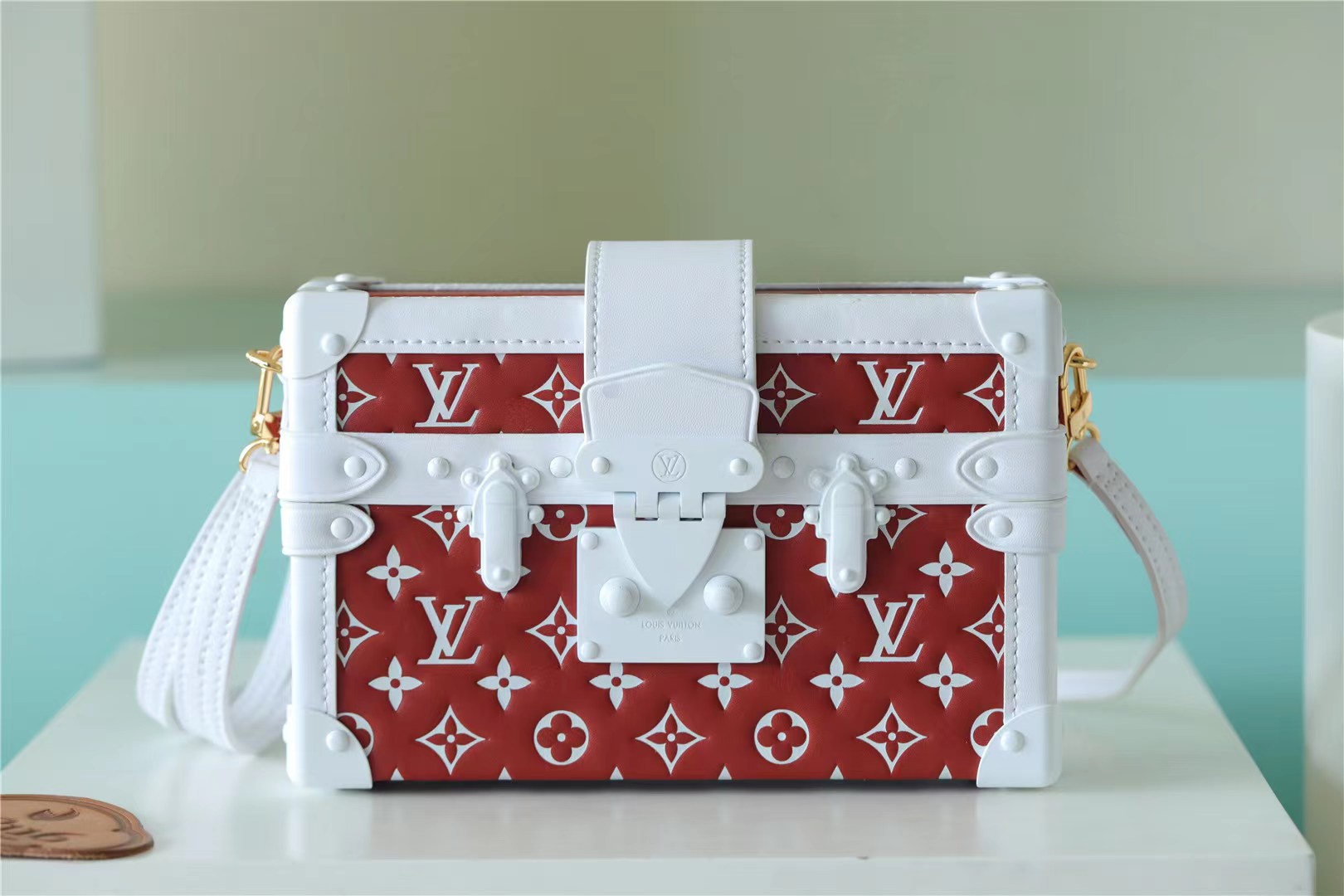 Louis Vuitton Petite Malle Monogram Embossed Puffy Terracotta Brown For Women, Women’s Handbags, Shoulder And Crossbody Bags 7.9in/20cm