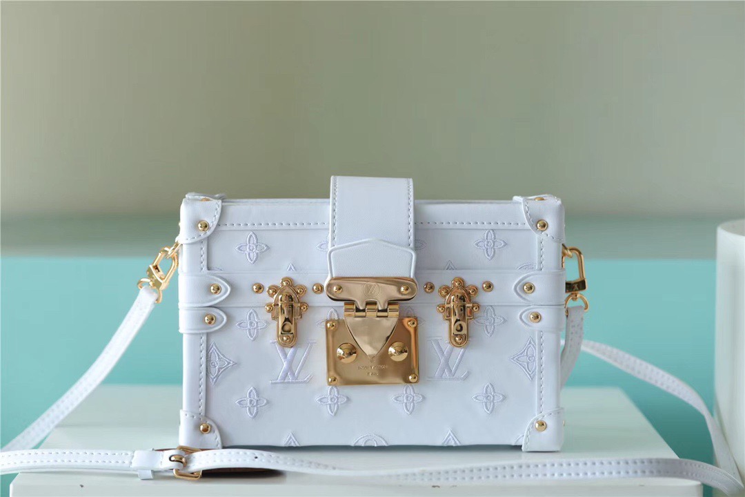 Louis Vuitton Petite Malle Monogram White For Women, Women’s Handbags, Shoulder And Crossbody Bags 7.9in/20cm