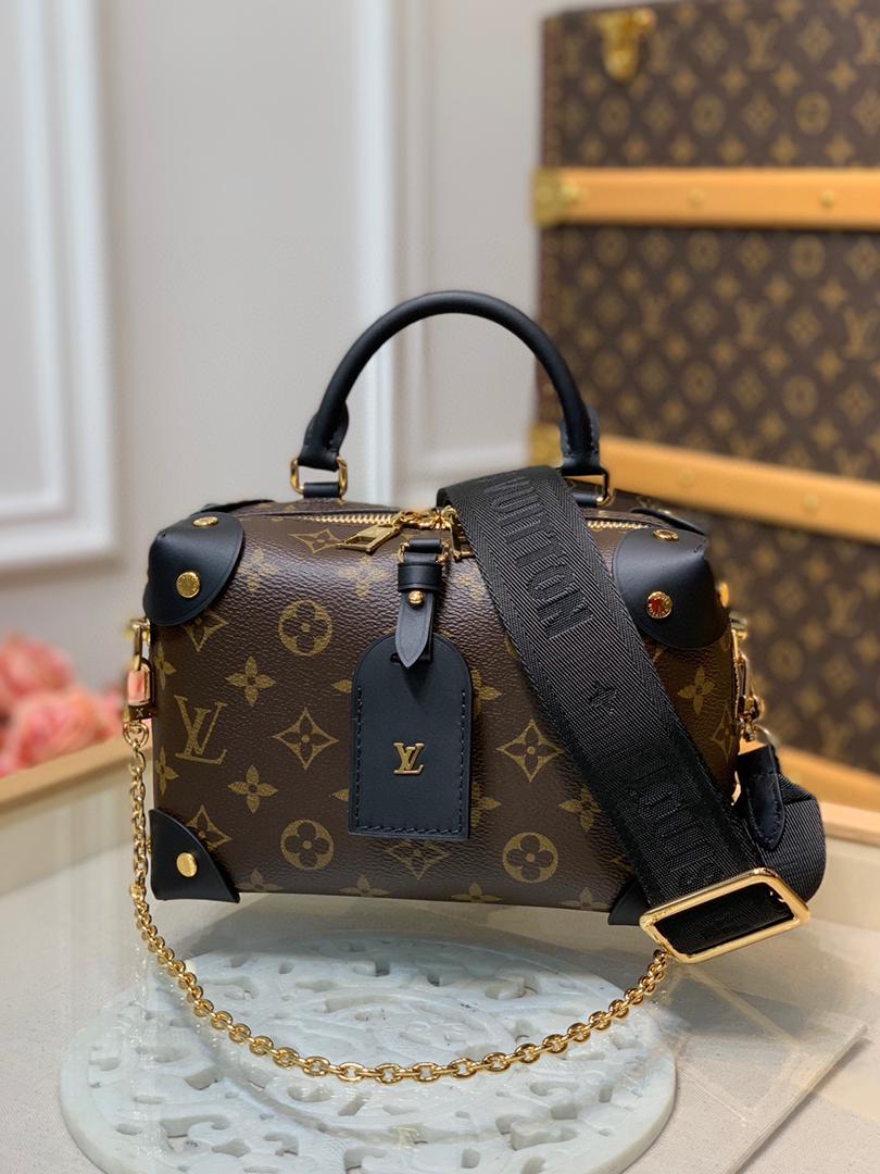 Louis Vuitton Petite Malle Souple Monogram Canvas Black For Women, Women’s Handbags 7.9in/20cm