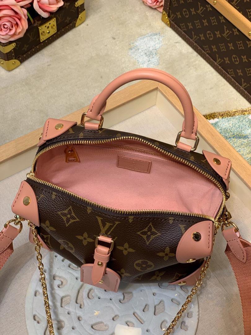 Louis Vuitton Petite Malle Souple Monogram Canvas Pink For Women, Women’s Handbags, Shoulder And Crossbody Bags 7.9in/20cm