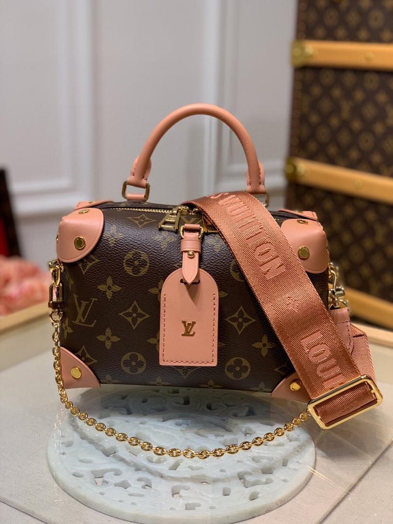 Louis Vuitton Petite Malle Souple Monogram Canvas Pink For Women, Women’s Handbags, Shoulder And Crossbody Bags 7.9in/20cm