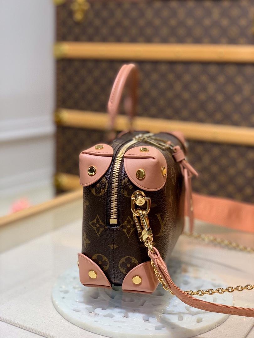 Louis Vuitton Petite Malle Souple Monogram Canvas Pink For Women, Women’s Handbags, Shoulder And Crossbody Bags 7.9in/20cm