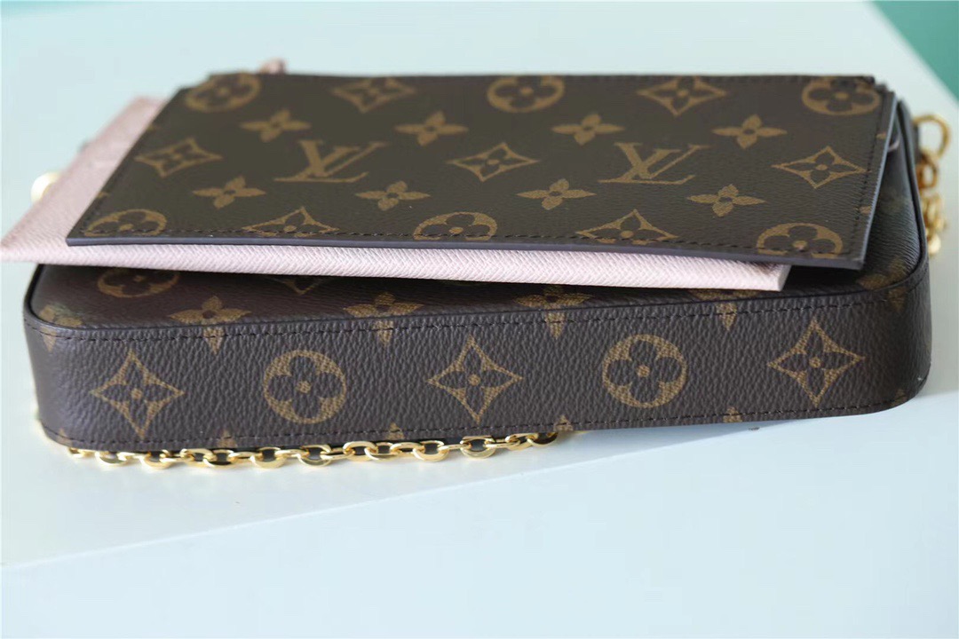 Louis Vuitton Pochette Felicie Monogram Canvas Fuchsia Pink For Women, Women’s Handbags, Shoulder And Crossbody Bags 21cm/8.3in