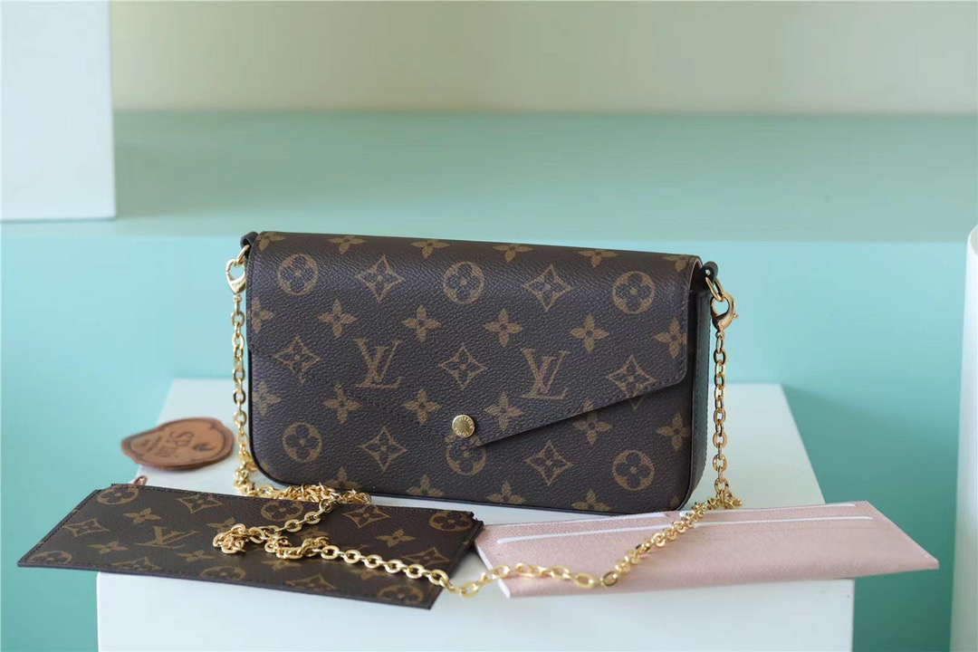 Louis Vuitton Pochette Felicie Monogram Canvas Fuchsia Pink For Women, Women’s Handbags, Shoulder And Crossbody Bags 21cm/8.3in