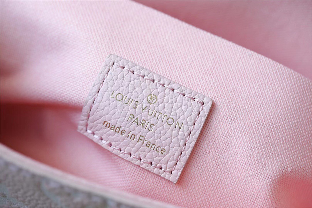 Louis Vuitton Pochette Felicie Monogram Empreinte Pink/ Beige/ Yellow For Women, Women’s Handbags, Shoulder And Crossbody Bags 21cm/8.3in