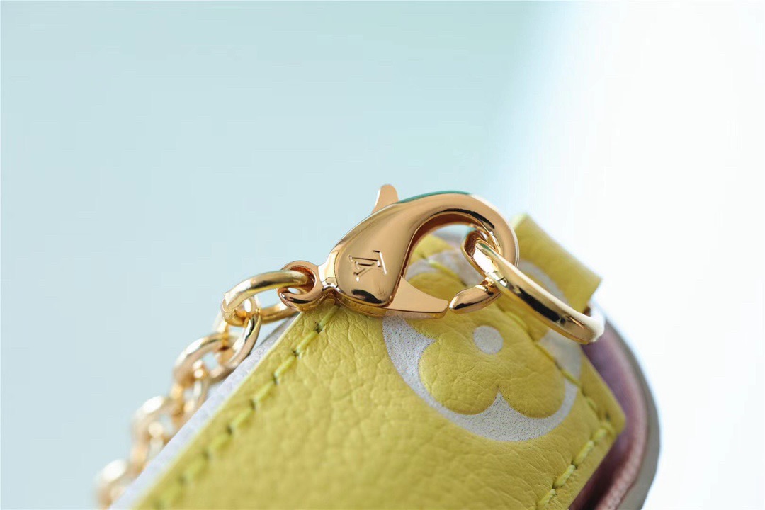 Louis Vuitton Pochette Felicie Monogram Empreinte Pink/ Beige/ Yellow For Women, Women’s Handbags, Shoulder And Crossbody Bags 21cm/8.3in