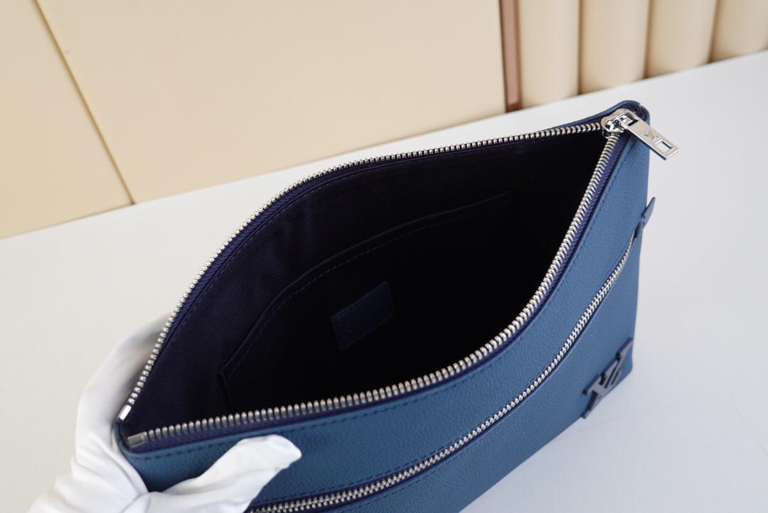 Louis Vuitton Pochette Ipad Blue Aerogram For Men, Men’s Wallet 30cm
