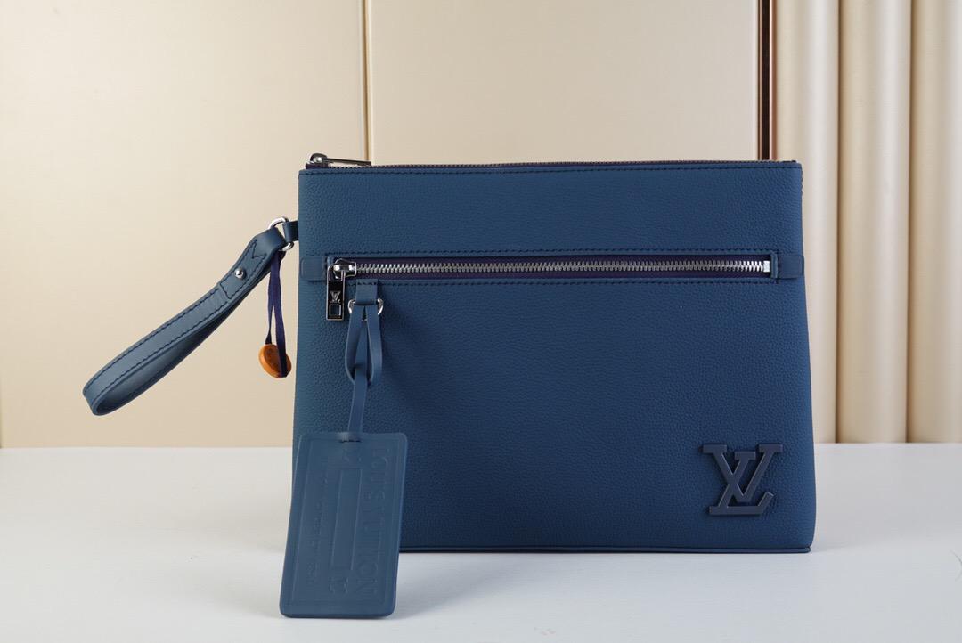 Louis Vuitton Pochette Ipad Blue Aerogram For Men, Men’s Wallet 30cm